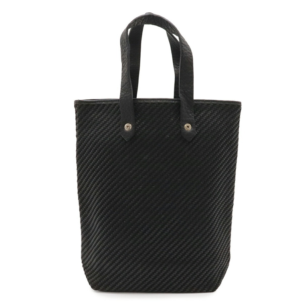 HERMES Hermes Amedaba Diago PM Handbag Tote Bag Wool Leather Black